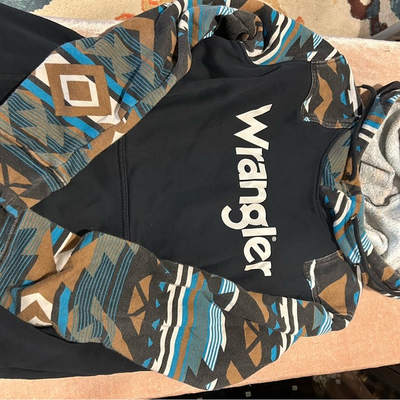 Wrangler Tops - Women’s Wrangler Retro Black and Multicolor Hoodie